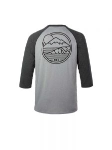 dakine 10001866 rounded three quarter raglan sleeve tee heather dark grey mens back