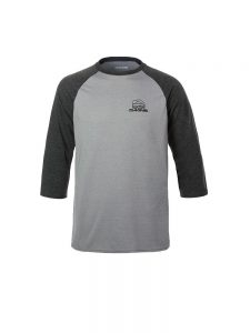 dakine 10001866 rounded three quarter sleeve raglan sleeve tee heather dark grey mens