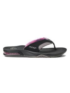 Reef Fanning Black Grey Ladies Flip Flops