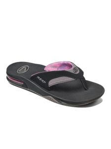 Reef Fanning Black Grey Ladies Flip Flops