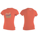 O’Neill Girls Premium Skins Short Sleeved Sun Shirt Coral