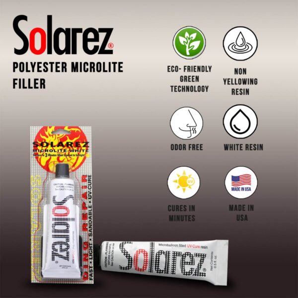 Solarez 2oz Polyester Microlite White Filler Ding Repair