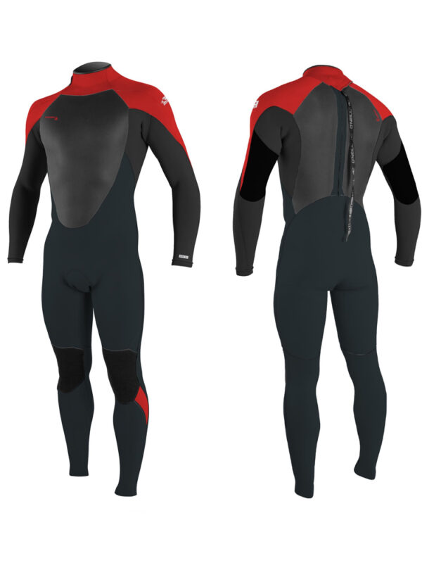 2020 O'Neill Youth Epic 5/4mm Back Zip Wetsuit - Gunmetal/ Black/ Red/ Red
