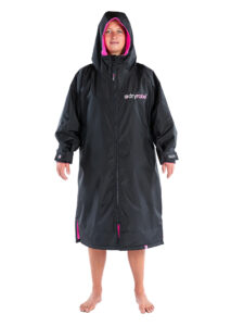 DryRobe Black-Pink - Front - Woman - Small Hood Up