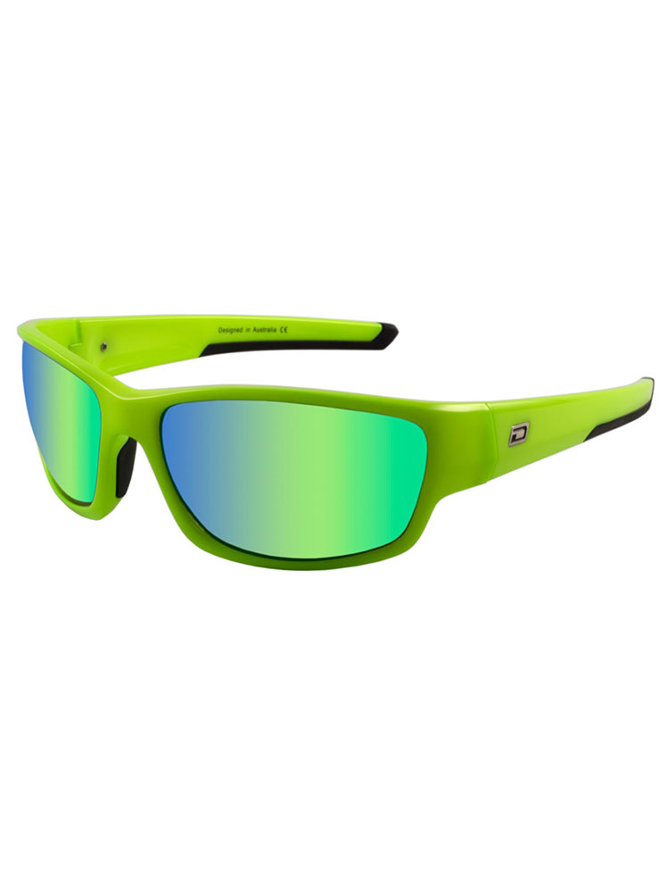 DIRTY DOG CHAIN Sunglasses Fluro Green-Black/ Green Fusion Mirror Lenses 58071 