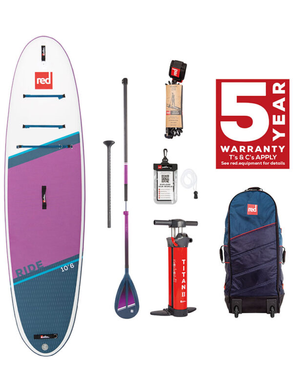 2022 Red Paddle Co 10’6″ x 32″ Ride Purple – Inflatable SUP Package