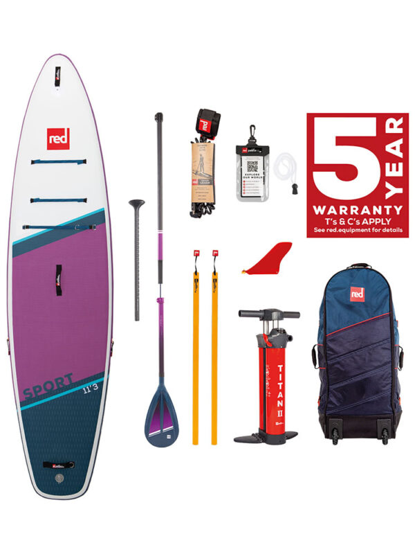 2022 Red Paddle Co 11’3″ x 32″ Sport Purple – Inflatable SUP Package