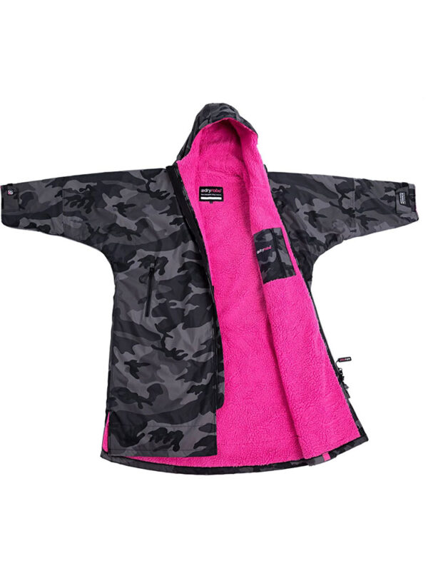 Dryrobe Advanced Long Sleeve Black Camo / Pink