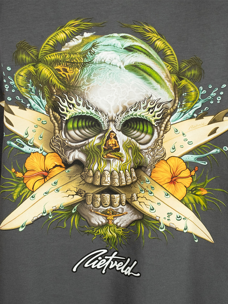 Rietveld Surf Skull Classic T-Shirt - Anthracite Design