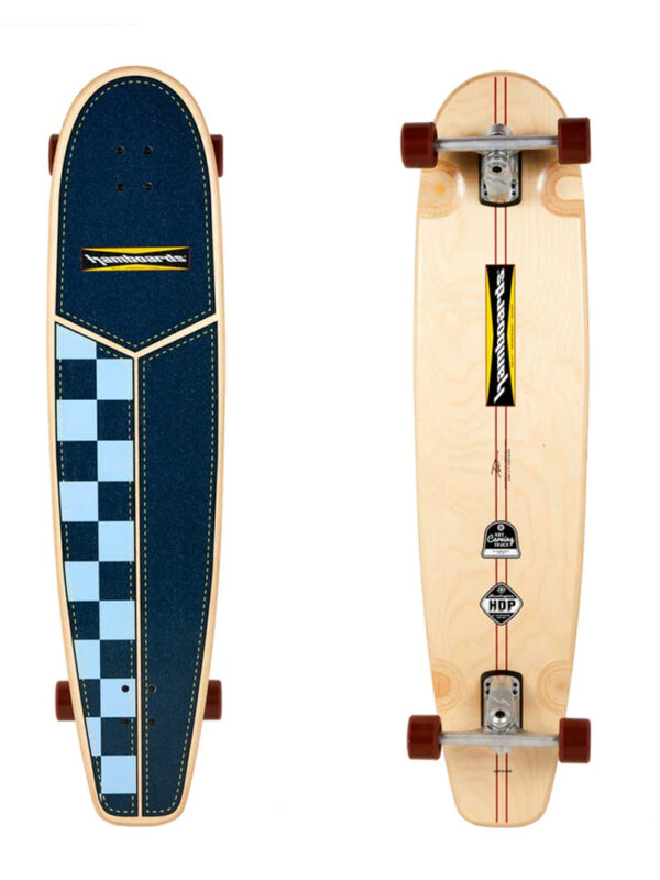 Hamboards Huntington Hop Skateboard Longboard with HST Trucks Navy Light Blue Checkers