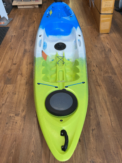 Calypso sit-on-top kayak in emrald and blue kayaking watersports