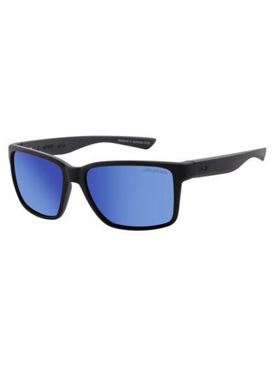 Dirty Dog Sunglasses Yolo (L) Satin Black | Grey Blue Mirror Polarised - 53763