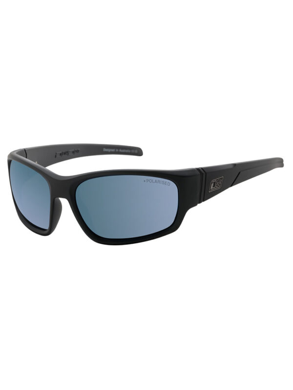 Dirty Dog Sunglasses Snapper (M) Satin Black | Grey Flash Blue Mirror - 53767