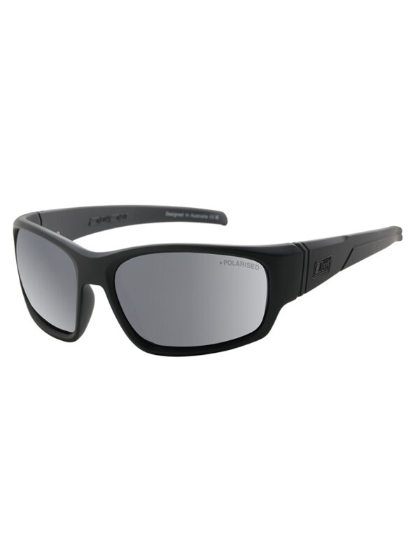 Dirty Dog Sunglasses Snapper (M) Satin Black | Grey Flash Mirror Polarised - 53767