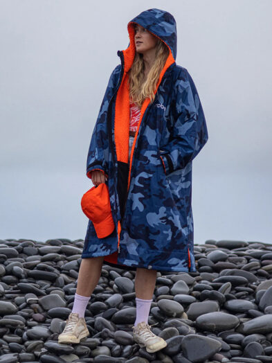 dryrobe Advance Long Sleeve - Blue Camo Orange