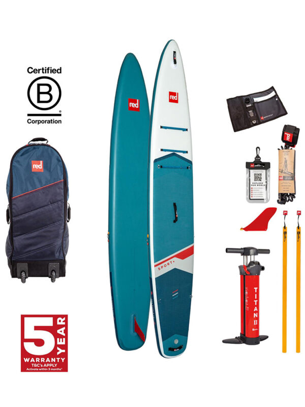 14'0" Sport+ MSL 800 Inflatable Stand Up Paddle Board Package