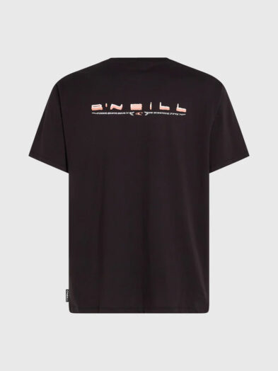 Men O’Neill Retro Back Print T-Shirt | Black