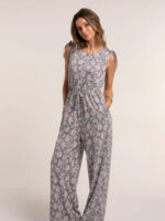 Brakeburn Womens Sari Floral Jersey Jumpsuit